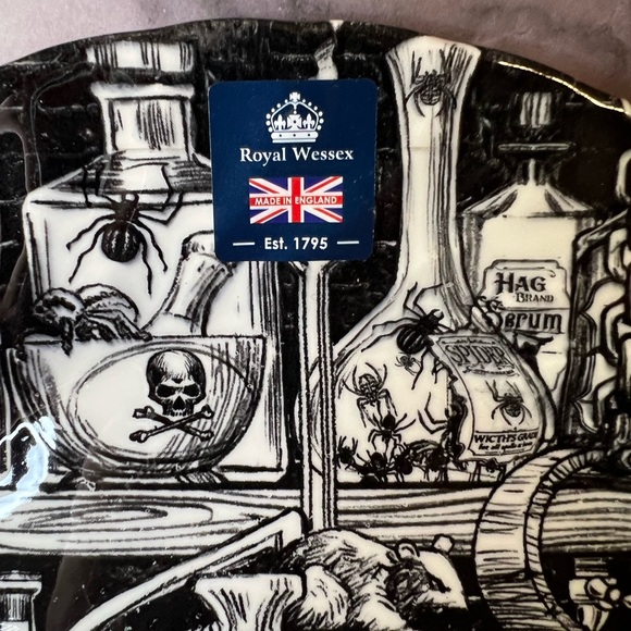 Halloween Laboratory Boiling Eyeballs Dinner Plate Apothecary Rats Poison Bottle - Picture 9 of 16